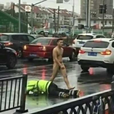 naked asian man strikes again!
