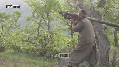 A Turkish military helicopter shot down the Kurds. Undated video