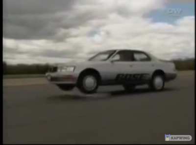 This car doing bunny hops with suspension from Bose, the audio equipment company