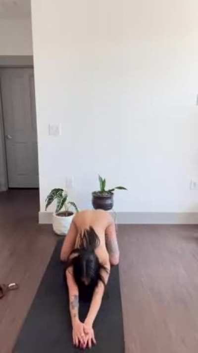 enjoying some nude yoga this morning [f]