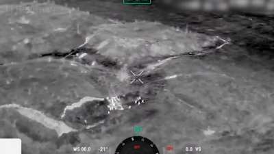 A Russian BTR gets accidentally stuck in a ditch and the soldiers riding it fall off during a failed assault, a second BTR later in the video is also seen drowning in the water (Avdiivka front)