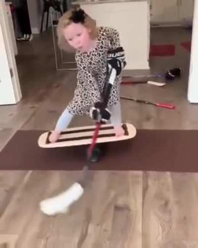 Little Girl With Hockey Skills