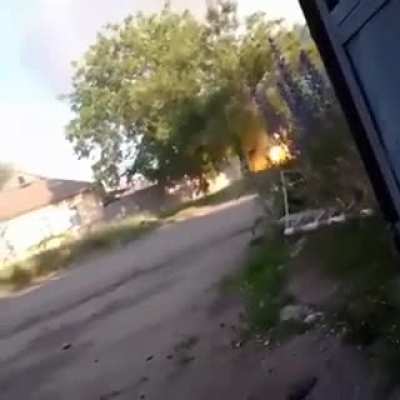 Russian soldiers barely survive after Ukrainian artillery targeted their munitions stockpile.