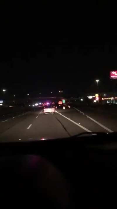 Diving down the highway and notice the car in front of me swerving. So I start recording.