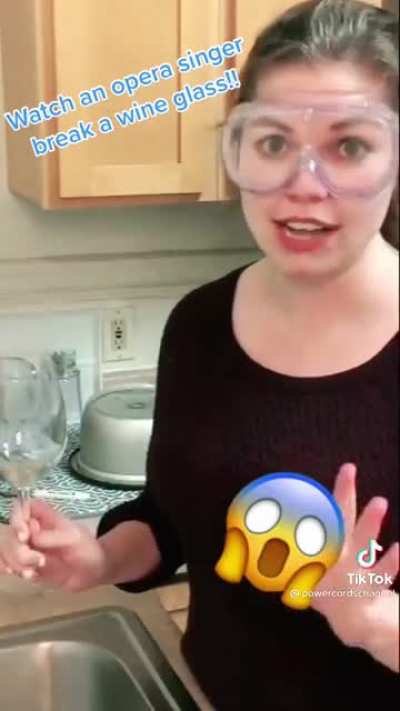Opera singer tries to break glass