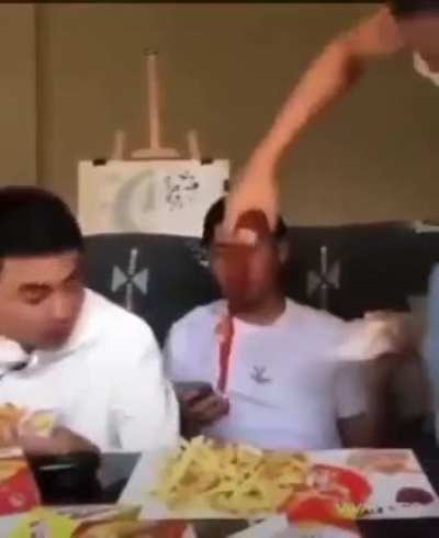 in the face