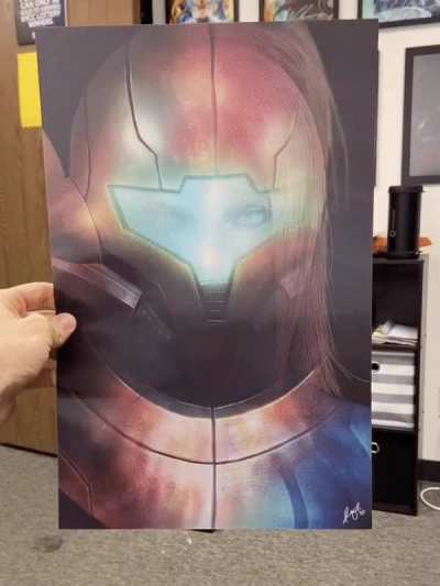 Super Smash Bros (Samus) Fan Artwork - 3D Construct Lenticular Hand Drawn Produced Print