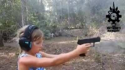 &ldquo;Girl simultaneously shooting with both hands at targets. It&rsquo;s obvious she is growing up in a healthy safe family and spends a lot of time with her parents. Very cool.&rdquo;