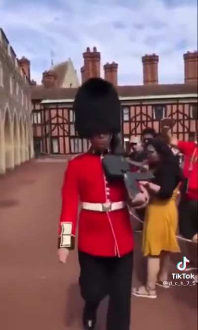 Blocking queens guard's path, didn't go well.