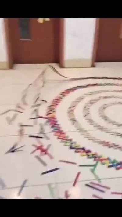 Domino made out of ice sticks