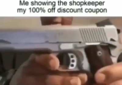 He's now showing his coupon 💀