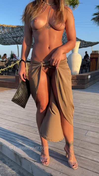 Topless in public