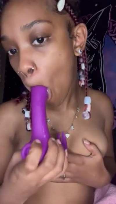 She be gagging on it