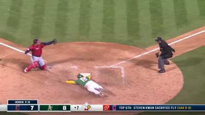 [Highlight] Will Brennan guns down Seth Brown at home ending the 7th inning and keeps Cleveland within one run