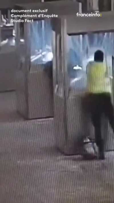 Newly released inside CCTV footage of the Louvre heist.