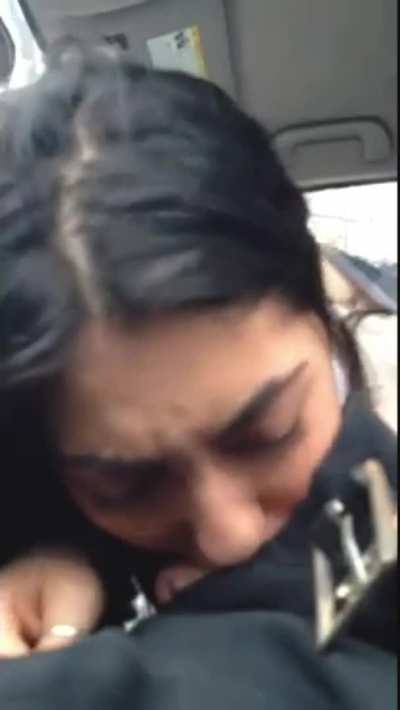 Sexy Brunette gives a Hesitant Blowjob in the Car &amp;amp; Takes Cum In Her Mouth