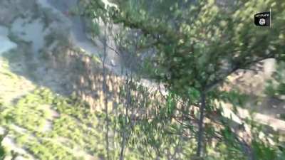 Pakistani convoy evades bullets and explosions as one of their vehicles drives off a cliff — AfPak region (ISIS-K)