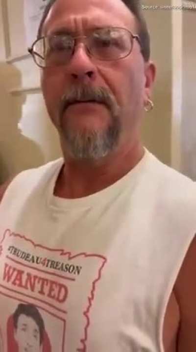 Man refused entry into Pierre Poilievre event for wearing a &ldquo;Trudeau 4 Treason&rdquo; shirt.