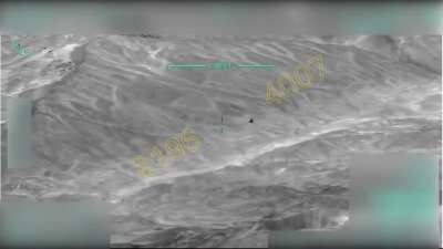 Turkish Recon drone recording a PKK kamikaze drone getting taken out by air defense
