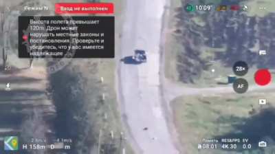 FPV strike on a ute in the Kursk Oblast. 