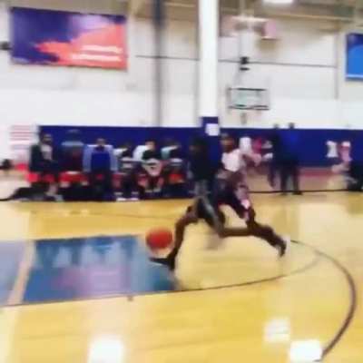 "Don't worry dad. I got this shit! No way he gets the easy layup."