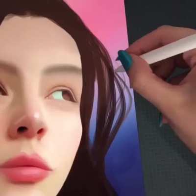 Finishing up a portrait by filling in the details
