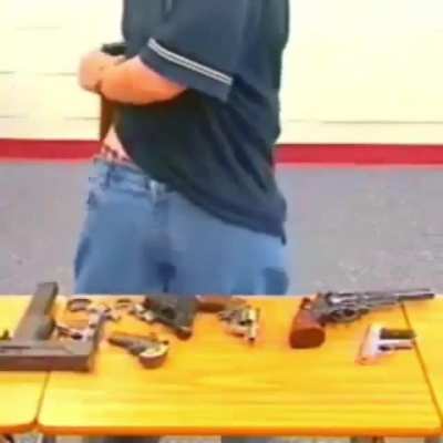 Check all people for guns and weapons