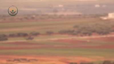 NLF 9K115 Metis-M team hits a distant moving Syrian Army transport - Idlib - 2020