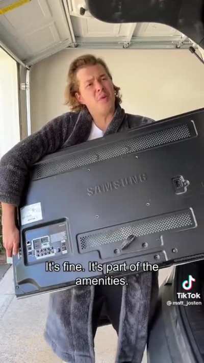 *Takes stuff from hotel* 