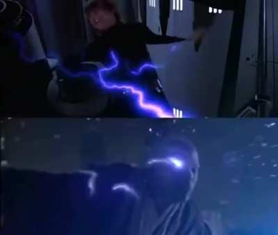 The moment when Darth Vader turns to the light versus the moment when Anakin turns to the dark
