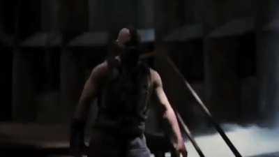 Batman vs Bane but every time they hit each other, Alfred tells a story