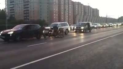 Cyclist gets jumped by mob. Mob gets jumped by Russian special forces. Story in comments