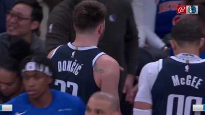 [Highlight] Luka drains the insane more than half court shot but doesn't beat the buzzer and it doesn't count