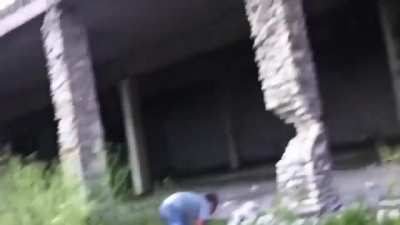 Guy collapses buliding
