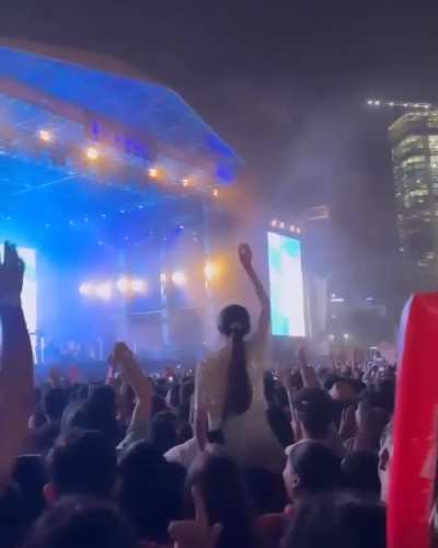 The crowd chant jiju, jiju during Nick Jonas' Lollapalooza concert in Mumbai