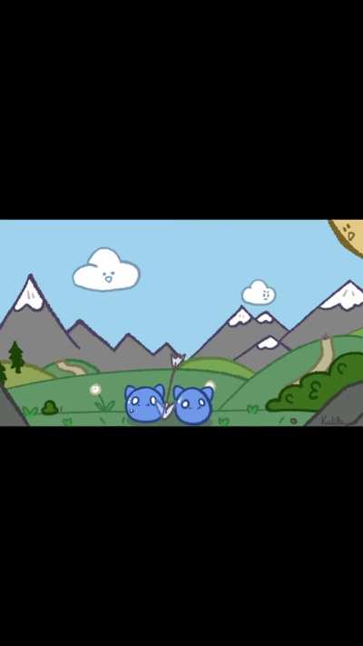 Slime chilling in the grass animation