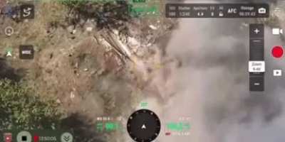 Ukrainian FPV drone instantly punished a Russian who decided to hang his flag in Ukraine 