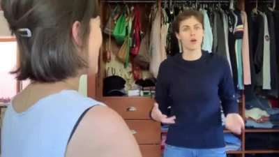 "This boob situation I have going is not... I wanted to cover up my boobs for the camera so they wouldn't be distracting"