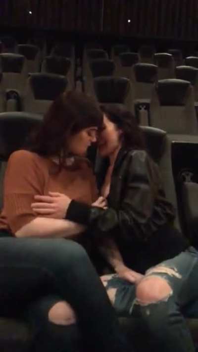 Emily lynne going crazy in the cinema