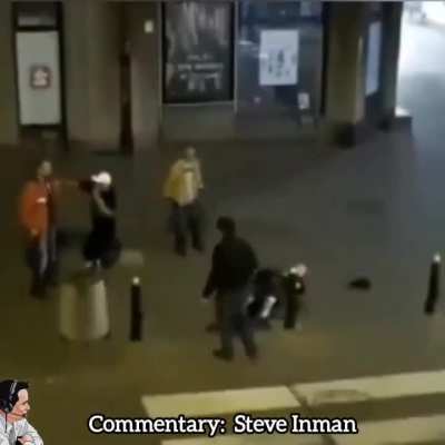 Man distributes naps generously after being approached by a gang of soy boys.