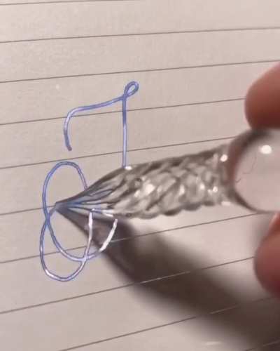 Using a glass dip pen!