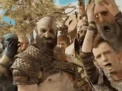 One from a series of reaction gifs created by the GoW dev team
