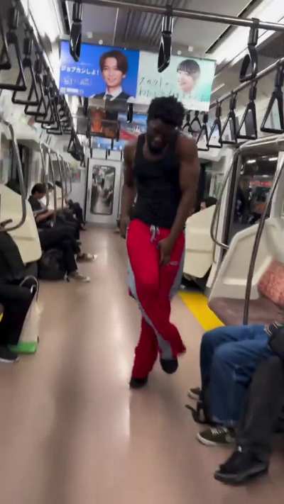 "Having fun in Tokyo subway"