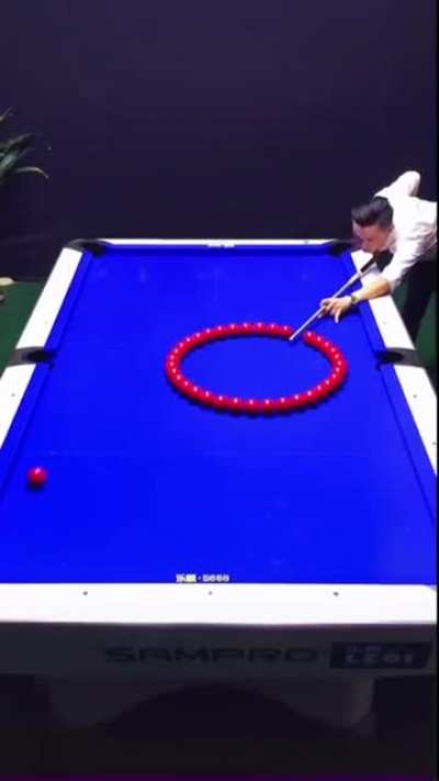 Finely tuned blow to the billiard ball