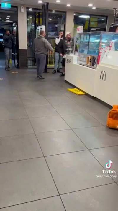 To translate from Australian, the lovely McDonalds manager is saying &ldquo;please kindly leave the premises&rdquo;