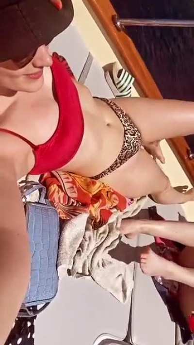 Sunbathing on deck