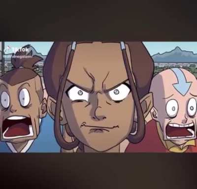 Found this gem of a vid on TikTok, Aang's face in the end kills me 😭