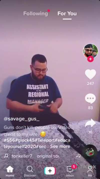 As we see here, we have a natural idiot in their natural habitat. He purchased two guns and acts like an expert although he doesn&rsquo;t understand simple firearm safety