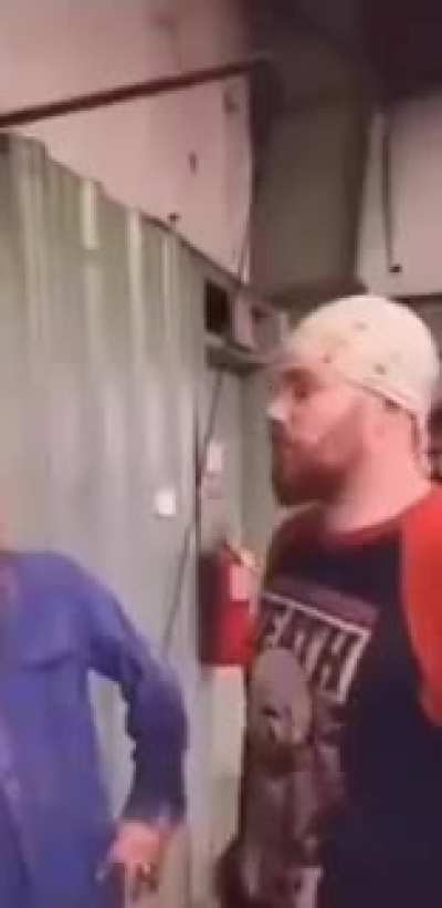He pushed him through the door lol