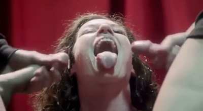 Cumslut takes one of the biggest double facials I’ve seen